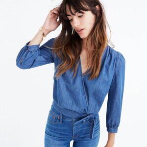 Madewell Denim Wrap Top in S